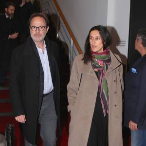 Exclusif - Marc Levy et sa femme Pauline Lévêque enceinte arrivent au Festival du film "In French with English subtitles" à New York, le vendredi 20 Novembre 2015.