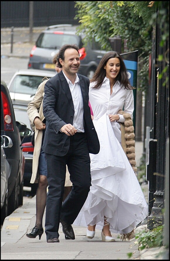 Marc Levy et sa femme Pauline Levêque se marient à Paris, le 25 octobre 2008
