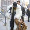 Kim Kardashian et sa fille North à New York, le 14 février 2016.