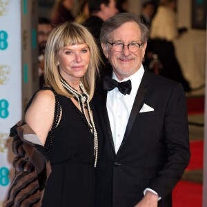 Steven Spielberg et sa femme Kate Capshaw - 69e cérémonie des British Academy Film Awards (BAFTA) à Londres, le 14 février 2016.