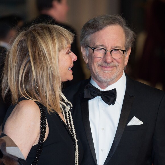 Steven Spielberg et sa femme Kate Capshaw - 69e cérémonie des British Academy Film Awards (BAFTA) à Londres, le 14 février 2016.