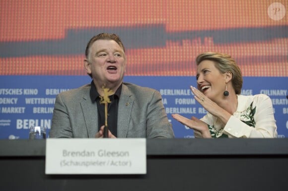 Brendan Gleeson et Emma Thompson - Conférence de presse du film "Seul dans Berlin" (Alone in Berlin) lors du 66e Festival International du Film de Berlin, la Berlinale, le 15 février 2016.