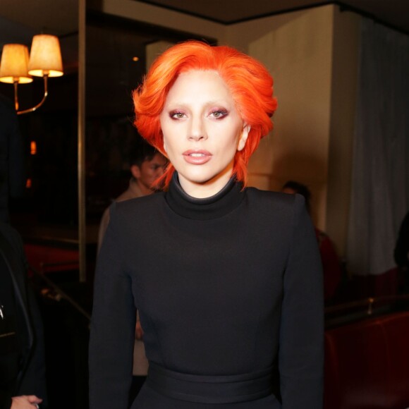 Lady Gaga assiste au défilé Brandon Maxwell (collection automne-hiver 2016-2017) au Monkey Bar. New York, le 16 février 2016.