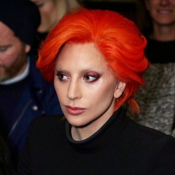 Lady Gaga assiste au défilé Brandon Maxwell (collection automne-hiver 2016-2017) au Monkey Bar. New York, le 16 février 2016.