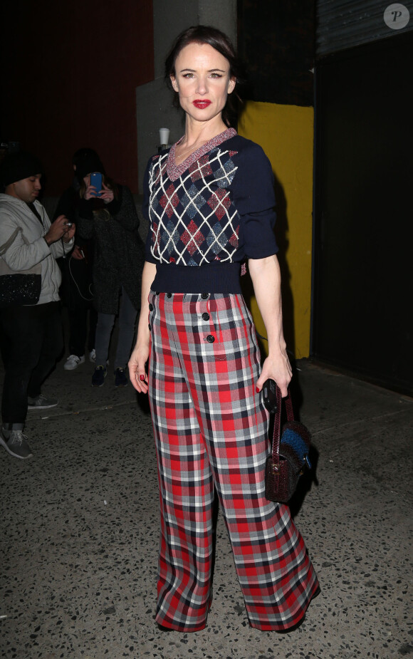 Juliette Lewis quitte la Park Armory Avenue à l'issue du défilé Marc Jacobs (collection automne-hiver 2016-2017). New York, le 18 février 2016.
