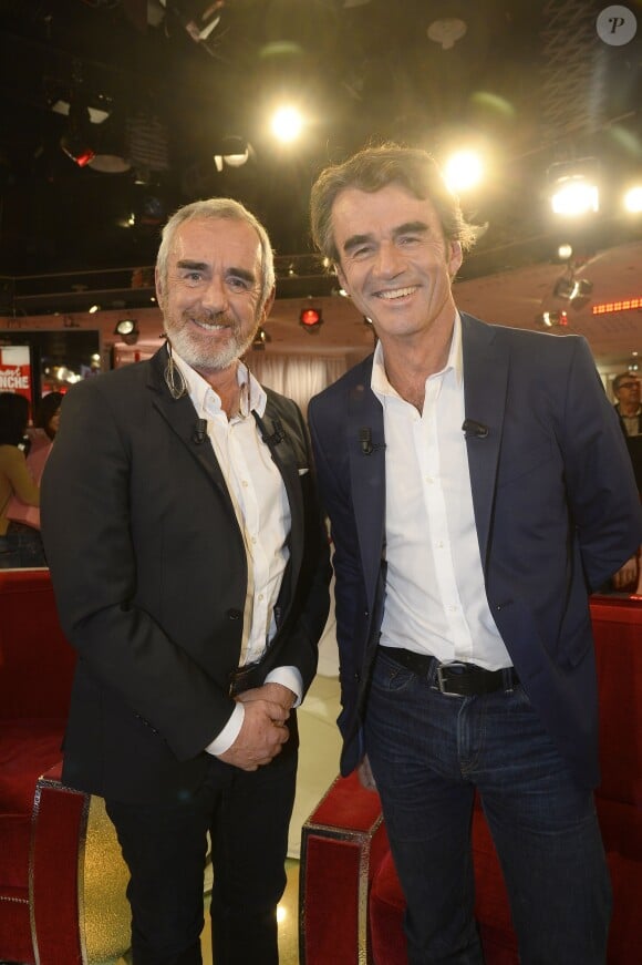 Loïck Peyron et son frère Stéphane Peyron - Enregistrement de l'émission "Vivement Dimanche", dont les invités principaux sont Loïck et Stéphane Peyron, à Paris le 17 février 2016. Diffusion le 21 février 2016. ©Coadic Guirec/Bestimage