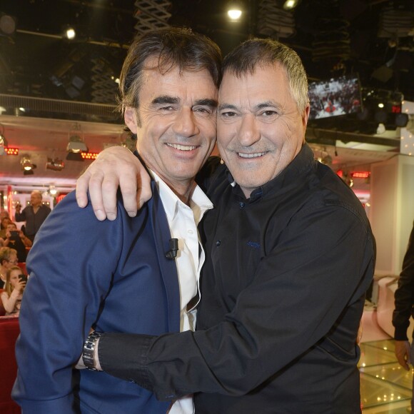 Stéphane Peyron et Jean-Marie Bigard - Enregistrement de l'émission "Vivement Dimanche" à Paris le 17 février 2016 et qui sera diffusée le 21 février 2016. Invités principaux Loïck et Stéphane Peyron © Coadic Guirec/Bestimage17/02/2016 - Paris