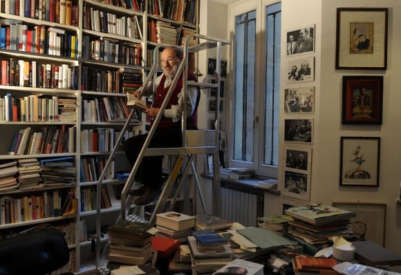 Umberto Eco chez lui à Milan en mars 2014. L'auteur du roman Le Nom de la rose et sémiologue de renom est mort à 84 ans le 19 février 2016.