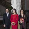 La princesse Sofia de Suède, enceinte de 8 mois de son premier enfant, assistait avec son mari le prince Carl Philip et sa belle-mère la reine Silvia au gala annuel de l'Académie royale des arts à Stockholm, le 19 février 2016.