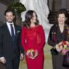 La princesse Sofia de Suède, enceinte de 8 mois de son premier enfant, assistait avec son mari le prince Carl Philip et sa belle-mère la reine Silvia au gala annuel de l'Académie royale des arts à Stockholm, le 19 février 2016.