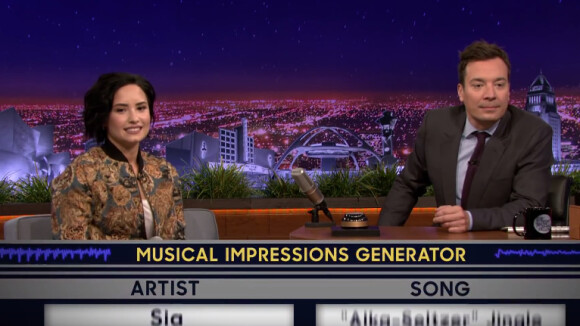 Demi Lovato donne de la voix sur le plateau de l'émission de Jimmy Fallon. Vidéo publiée sur Youtube, le 19 février 2016.