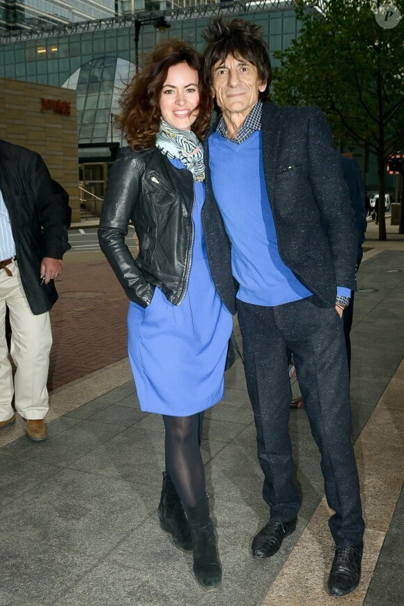 Ronnie Wood et sa femme Sally Humphreys à Londres, le 11 septembre 2013.