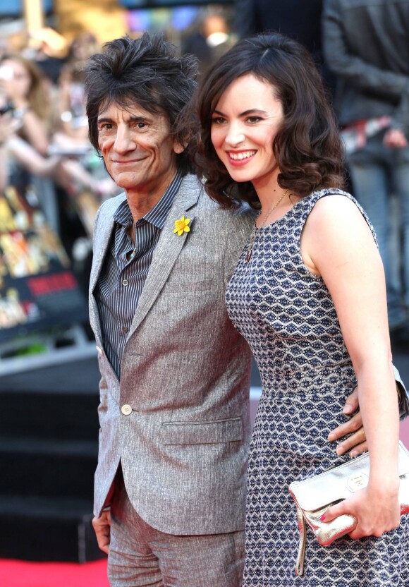 Ronnie Wood et Sally Humphreys à Londres, le 20 août 2013.