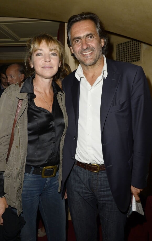 Emmanuel Chain et sa femme Valérie Guignabodet - People à la générale de la pièce "Un dîner d'adieu" au Théâtre Edouard Vll à Paris le 15 septembre 2014.