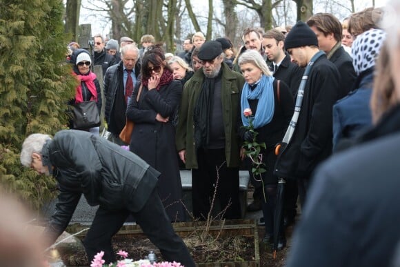 Sophie Marceau et le clan Zulawski assiste aux obsèques d'Andrzej Zulawski à Gora Kalwaria, près de Varsovie en Pologne le 22 février 2016. BEW / BESTIMAGE