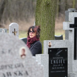 Sophie Marceau assiste aux obsèques de son ex Andrzej Zulawski à Gora Kalwaria, près de Varsovie en Pologne le 22 février 2016. BEW / Bestimage