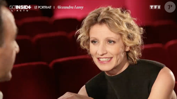 Alexandra Lamy parle de sa soeur, Audrey, dans "50 mn inside" sur TF1. Le 27 février 2015.