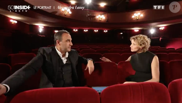 Alexandra Lamy parle de sa soeur, Audrey, dans l'émission "50 mn inside" sur TF1. Le 27 février 2015.