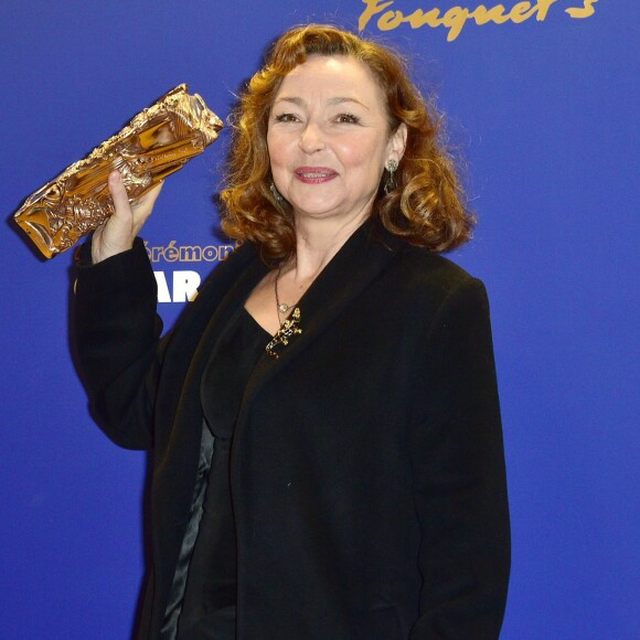 Catherine Frot (Meilleure actrice dans le film "Marguerite") - Photocall du dîner des César au restaurant Fouquet's à Paris. Le 26 février 2016 © Giancarlo Gorassini / Bestimage