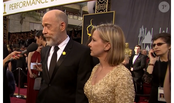 J.K Simmons et son épouse aux Oscars.
