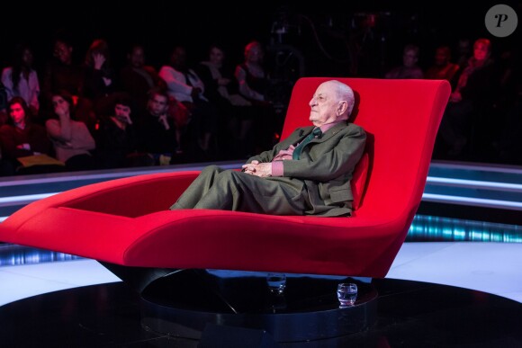 Exclusif - Enregistrement de l'émission "Le Divan" présentée par Marc-Olivier Fogiel avec Pierre Bergé, diffusion le 23 février sur France 3. Le 11 février 2016 ©Cyril Moreau/Bestimage