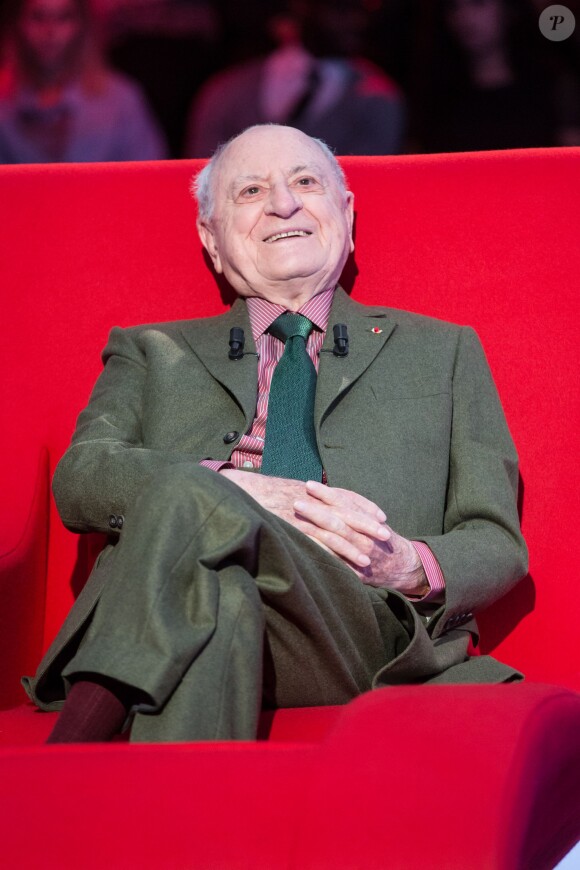 Exclusif - Enregistrement de l'émission "Le Divan" présentée par Marc-Olivier Fogiel avec Pierre Bergé, diffusion le 23 février sur France 3. Le 11 février 2016 ©Cyril Moreau/Bestimage