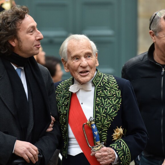 Stéphane Bern et Jean d'Ormesson - Le philosophe Alain Finkielkraut entre à l'Académie Française à Paris le 28 janvier 2016. © Giancarlo Gorassini/Bestimage