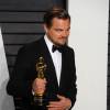 Leonardo DiCaprio (Oscar du meilleur acteur pour le film "The Revenant") à la soirée "Vanity Fair Oscar Party" après la 88ème cérémonie des Oscars à Hollywood, le 28 février 2016.