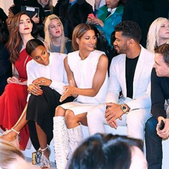 Emmy Rossum, Kelly Rowland, Ciara et Kelly Rowland au premier rang du défilé Lanvin au lycée Carnot. Paris, le 3 mars 2016.