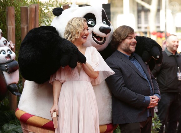 Jack Black et Kate Hudson lors de la première de Kung Fu Panda 3 à Londres le 6 mars 2016.