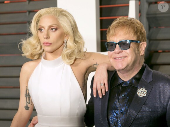 Lady Gaga et Elton John - People à la soirée "Vanity Fair Oscar Party" après la 88ème cérémonie des Oscars à Beverly Hills, le 28 février 2016.28/02/2016 - Beverly Hills