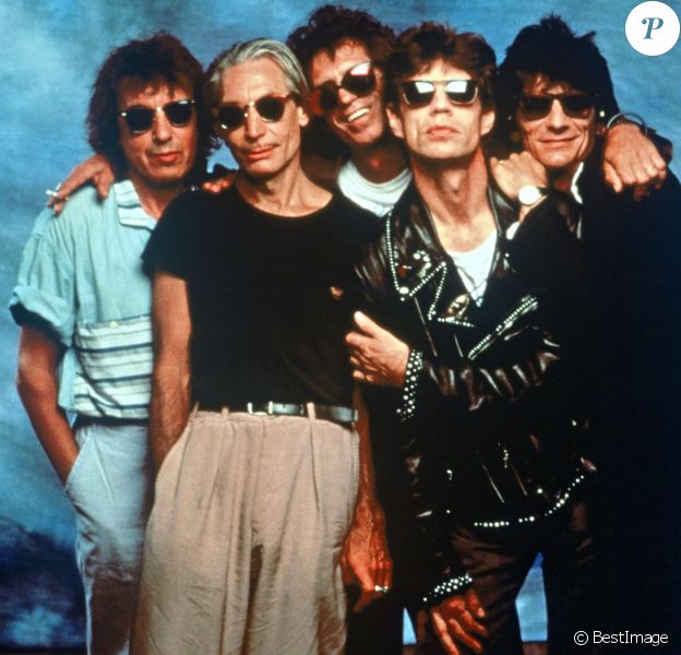 Les Rolling Stones avec Bill Wyman (à gauche).