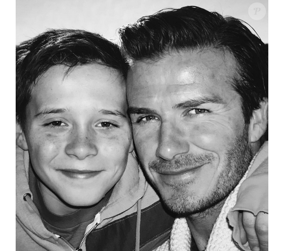 David Beckham a publié une photo souvenir pour l'anniversaire de son fils Brooklyn sur sa page Instagram. Le 4 mars 2016.