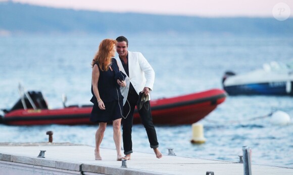 Sarah Ferguson et Manuel Fernandez lors du mariage de Bob Geldof et Jeanne Marine à la plage du Tropicana Club à Rayol Canadel le 19 septembre 2015 (semi-exclusif). Début 2016, on apprend que le couple aurait rompu après deux ans de relation.