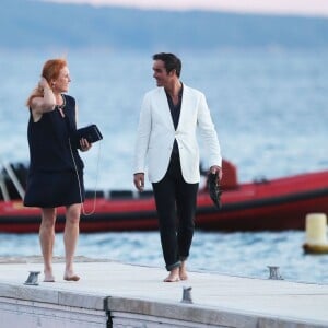 Sarah Ferguson et Manuel Fernandez lors du mariage de Bob Geldof et Jeanne Marine à la plage du Tropicana Club à Rayol Canadel le 19 septembre 2015 (semi-exclusif). Début 2016, on apprend que le couple aurait rompu après deux ans de relation.