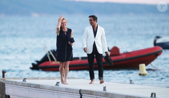 Sarah Ferguson et Manuel Fernandez lors du mariage de Bob Geldof et Jeanne Marine à la plage du Tropicana Club à Rayol Canadel le 19 septembre 2015 (semi-exclusif). Début 2016, on apprend que le couple aurait rompu après deux ans de relation.