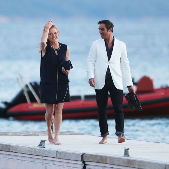 Sarah Ferguson et Manuel Fernandez lors du mariage de Bob Geldof et Jeanne Marine à la plage du Tropicana Club à Rayol Canadel le 19 septembre 2015 (semi-exclusif). Début 2016, on apprend que le couple aurait rompu après deux ans de relation.