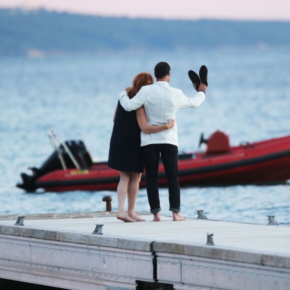 Sarah Ferguson et Manuel Fernandez lors du mariage de Bob Geldof et Jeanne Marine à la plage du Tropicana Club à Rayol Canadel le 19 septembre 2015 (semi-exclusif). Début 2016, on apprend que le couple aurait rompu après deux ans de relation.