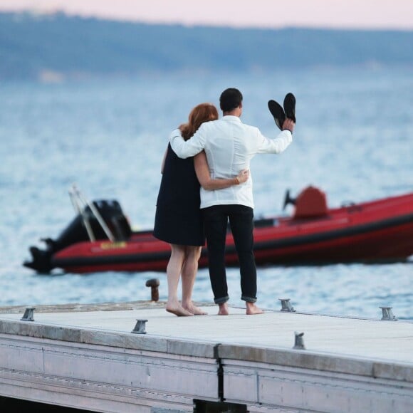 Sarah Ferguson et Manuel Fernandez lors du mariage de Bob Geldof et Jeanne Marine à la plage du Tropicana Club à Rayol Canadel le 19 septembre 2015 (semi-exclusif). Début 2016, on apprend que le couple aurait rompu après deux ans de relation.