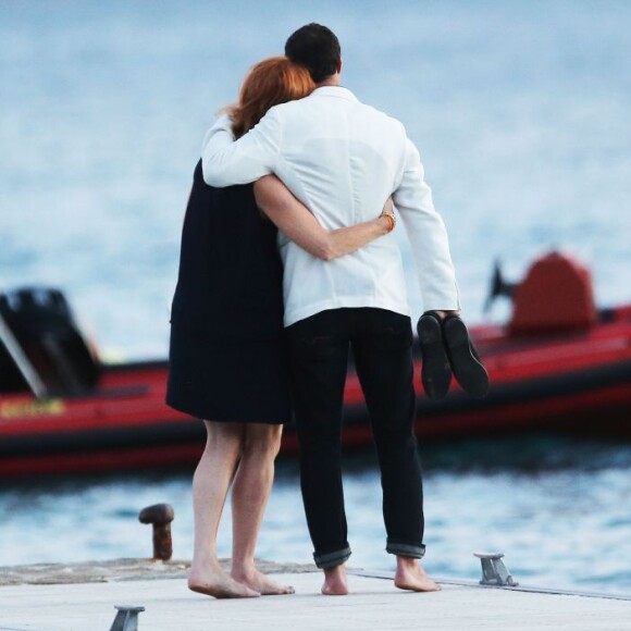 Sarah Ferguson et Manuel Fernandez lors du mariage de Bob Geldof et Jeanne Marine à la plage du Tropicana Club à Rayol Canadel le 19 septembre 2015 (semi-exclusif). Début 2016, on apprend que le couple aurait rompu après deux ans de relation.