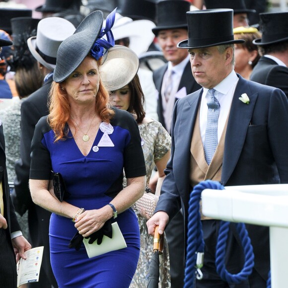 Sarah Ferguson et le prince Andrew, duc d'York à Ascot le 19 juin 2015.