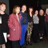 Lolita Chammah, Isabelle Huppert, Yael Naim, Agnès b. et Louane Emera - Défilé agnès b. (collection automne-hiver 2016-2017) au Palais de Tokyo. Paris, le 8 mars 2016.