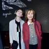 Lolita Chammah et Isabelle Huppert - Défilé agnès b. (collection automne-hiver 2016-2017) au Palais de Tokyo. Paris, le 8 mars 2016.