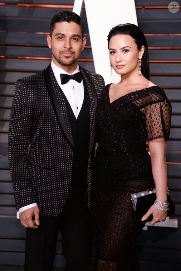 Wilmer Valderrama, Demi Lovato à la soirée Vanity Fair Oscar, le 28 février 2015 à Beverly Hills, Los Angeles.