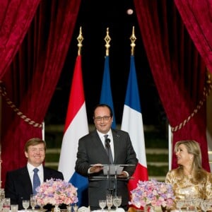 Dîner d'Etat donné en l'honneur du roi Willem-Alexander et de la reine Maxima des Pays-Bas par François Hollande au palais de l'Elysée à Paris, le 10 mars 2016.