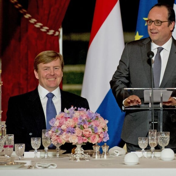 Dîner d'Etat donné en l'honneur du roi Willem-Alexander et de la reine Maxima des Pays-Bas par François Hollande au palais de l'Elysée à Paris, le 10 mars 2016.