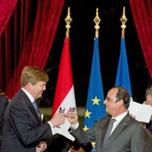 Dîner d'Etat donné en l'honneur du roi Willem-Alexander et de la reine Maxima des Pays-Bas par François Hollande au palais de l'Elysée à Paris, le 10 mars 2016.