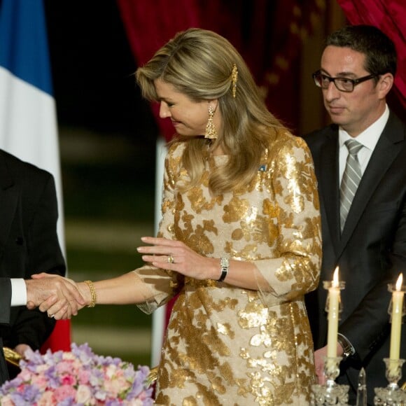 Dîner d'Etat donné en l'honneur du roi Willem-Alexander et de la reine Maxima des Pays-Bas par François Hollande au palais de l'Elysée à Paris, le 10 mars 2016.