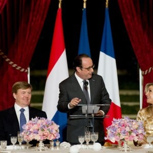 Dîner d'Etat donné en l'honneur du roi Willem-Alexander et de la reine Maxima des Pays-Bas par François Hollande au palais de l'Elysée à Paris, le 10 mars 2016.