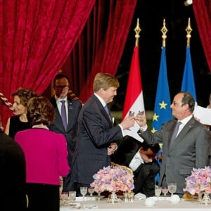 Dîner d'Etat donné en l'honneur du roi Willem-Alexander et de la reine Maxima des Pays-Bas par François Hollande au palais de l'Elysée à Paris, le 10 mars 2016.